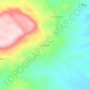 Mapa topográfico Queparo, altitud, relieve