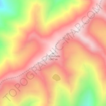 Mapa topográfico El Colorado, altitud, relieve