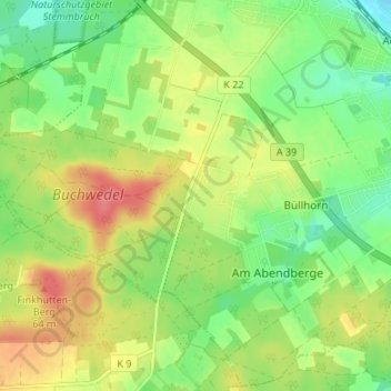 Mapa topográfico Kieselshöh, altitud, relieve