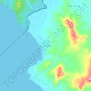 Mapa topográfico El Astillero, altitud, relieve