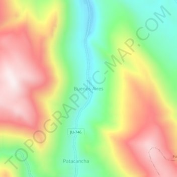 Mapa topográfico Buenos Aires, altitud, relieve