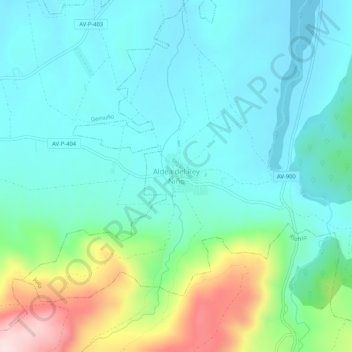 Mapa topográfico Aldea del Rey Niño, altitud, relieve