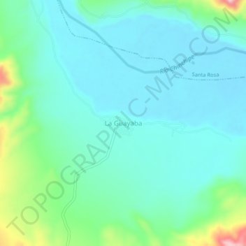 Mapa topográfico La Guayaba, altitud, relieve