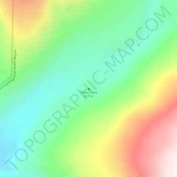 Mapa topográfico Tseax Cone, altitud, relieve
