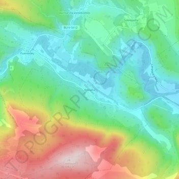 Mapa topográfico Brizuela, altitud, relieve