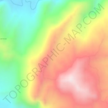 Mapa topográfico El Guataque, altitud, relieve