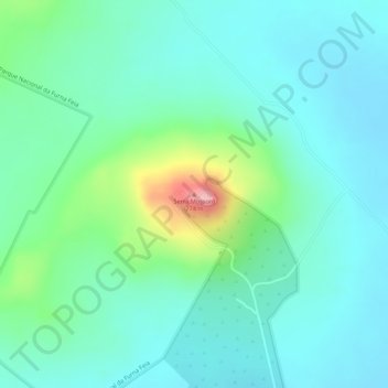Mapa topográfico Serra Mossoró, altitud, relieve