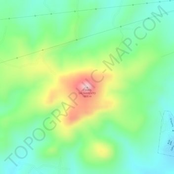 Mapa topográfico CERRO SACRAMENTO, altitud, relieve