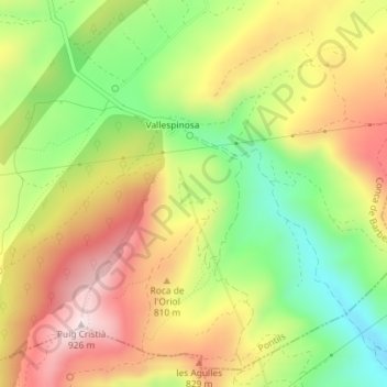 Mapa topográfico Ramis, altitud, relieve
