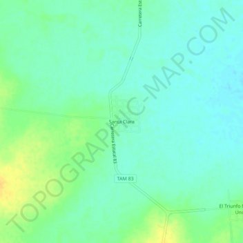 Mapa topográfico Santa Clara, altitud, relieve