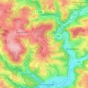 Mapa topográfico Oberkülheim, altitud, relieve