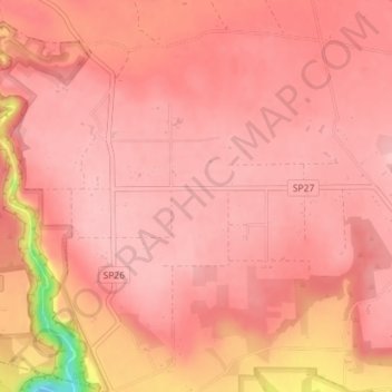 Mapa topográfico Marinara, altitud, relieve