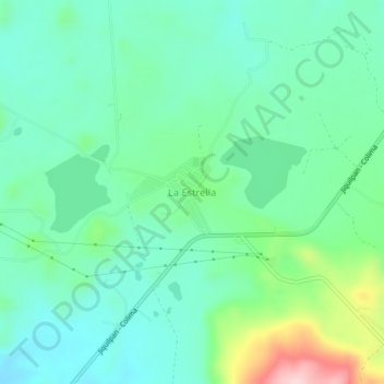 Mapa topográfico La Estrella, altitud, relieve
