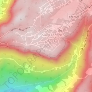 Mapa topográfico XI, altitud, relieve