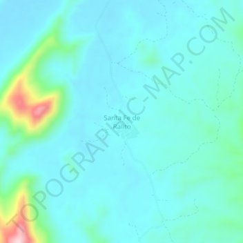 Mapa topográfico Santa Fe de Ralito, altitud, relieve