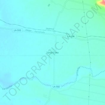 Mapa topográfico Santa Clara, altitud, relieve