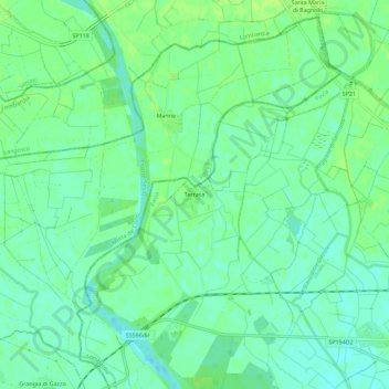 Mapa topográfico Terrasa, altitud, relieve