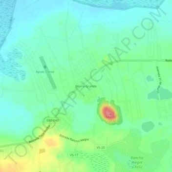 Mapa topográfico Morro Grande, altitud, relieve