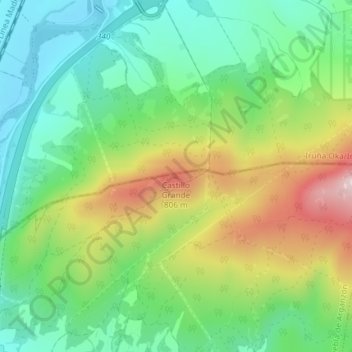 Mapa topográfico Castillo Grande, altitud, relieve