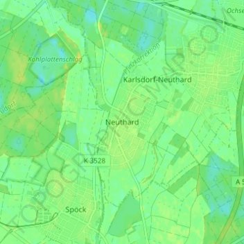 Mapa topográfico Neuthard, altitud, relieve