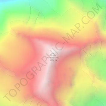 Mapa topográfico Mount Clemenceau, altitud, relieve