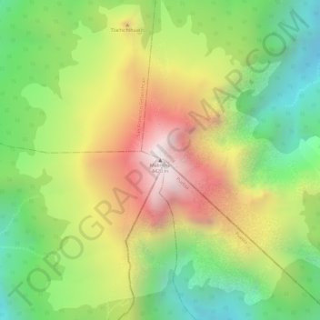 Mapa topográfico Malinche, altitud, relieve