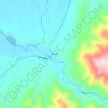 Mapa topográfico El Palo, altitud, relieve