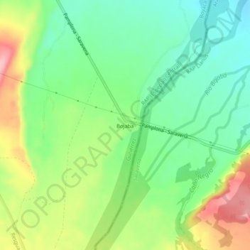 Mapa topográfico Bojaba, altitud, relieve