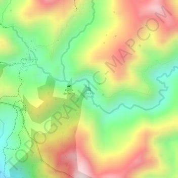 Mapa topográfico Cascada El Indio, altitud, relieve