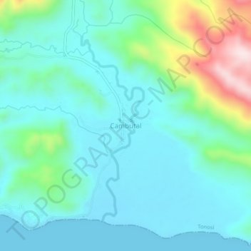 Mapa topográfico Cambutal, altitud, relieve