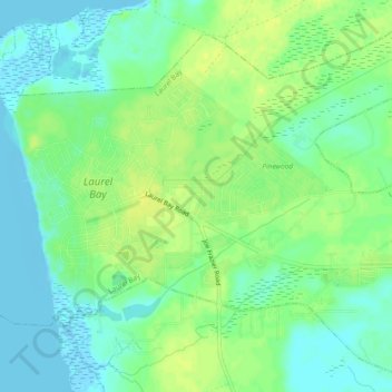 Mapa topográfico Irongate, altitud, relieve