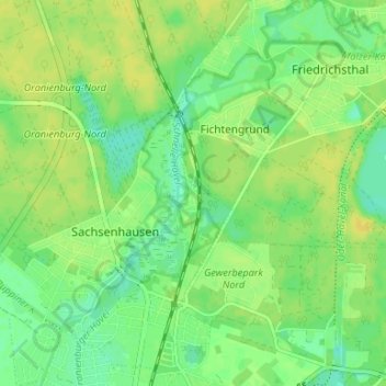 Mapa topográfico Glashütte, altitud, relieve