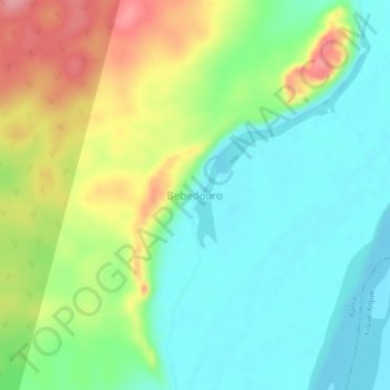 Mapa topográfico Bebedouro, altitud, relieve