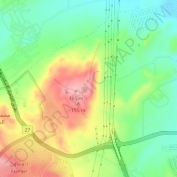 Mapa topográfico ابو رواش, altitud, relieve