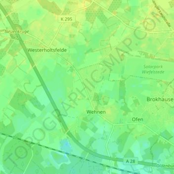 Mapa topográfico Tannenkamp, altitud, relieve