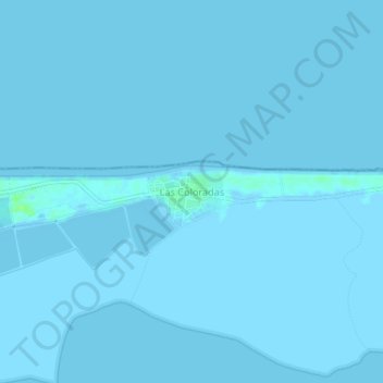 Mapa topográfico Las Coloradas, altitud, relieve