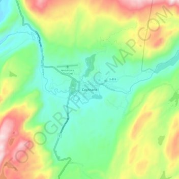 Mapa topográfico Cochrane, altitud, relieve