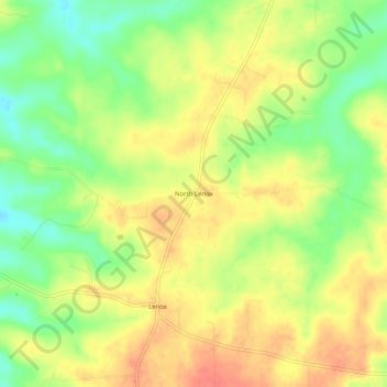 Mapa topográfico North Lenox, altitud, relieve
