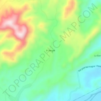 Mapa topográfico El Vergel, altitud, relieve