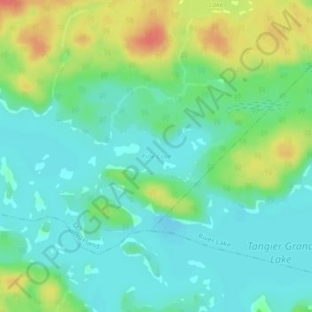 Mapa topográfico Pine Cove, altitud, relieve