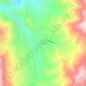 Mapa topográfico Durania, altitud, relieve