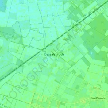 Mapa topográfico Dasselsbruch, altitud, relieve