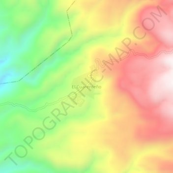 Mapa topográfico El Cuarenteño, altitud, relieve