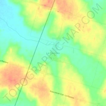 Mapa topográfico La Pastora, altitud, relieve