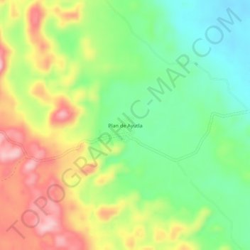 Mapa topográfico Plan de Ayutla, altitud, relieve