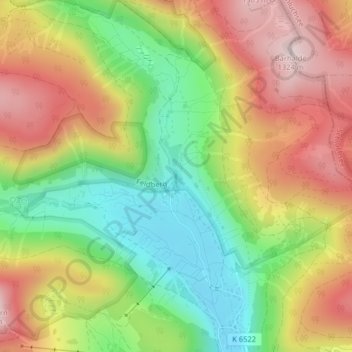Mapa topográfico Menzenschwander Wasserfälle, altitud, relieve