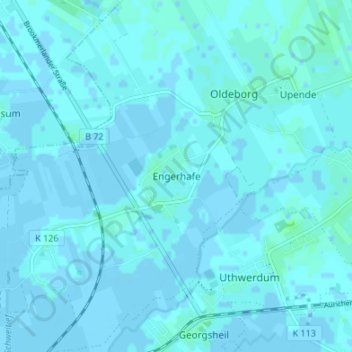 Mapa topográfico Engerhafe, altitud, relieve