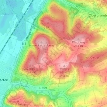 Mapa topográfico Sohl, altitud, relieve