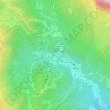 Mapa topográfico Pecol, altitud, relieve