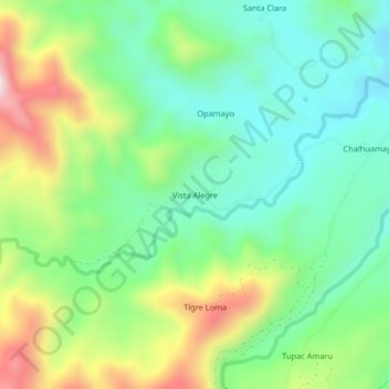 Mapa topográfico Vista Alegre, altitud, relieve